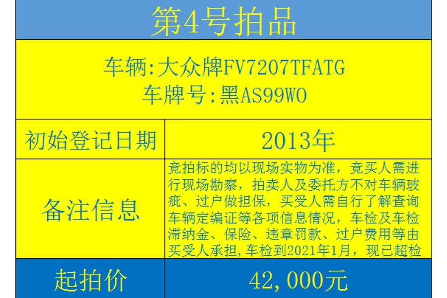 大众牌FV7207TFATG，车牌号：黑AS99W0