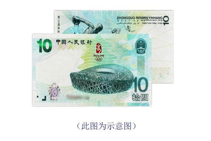 4-1、分拆包1：罚没第29届奥林匹克运动会纪念钞（10元面值）100张（冠字号：J03653001-J03653100）