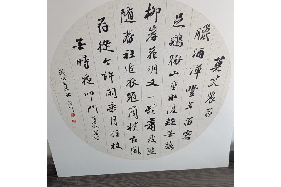 标的F142 名家书法《游山西村》作品 未装裱