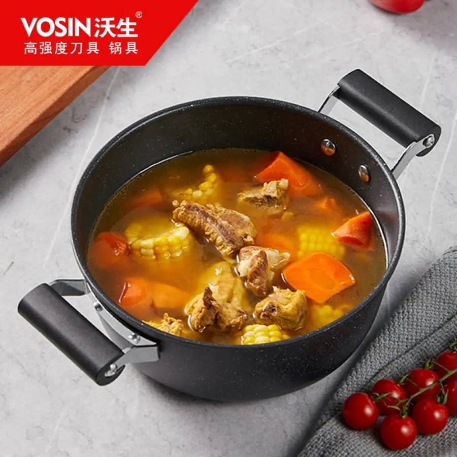 沃生黑曜石不粘锅具3件套优质铁矿原石食品级华福麦饭石技术无油烟VSG0114 (新疆、西藏、青海不发货） 405