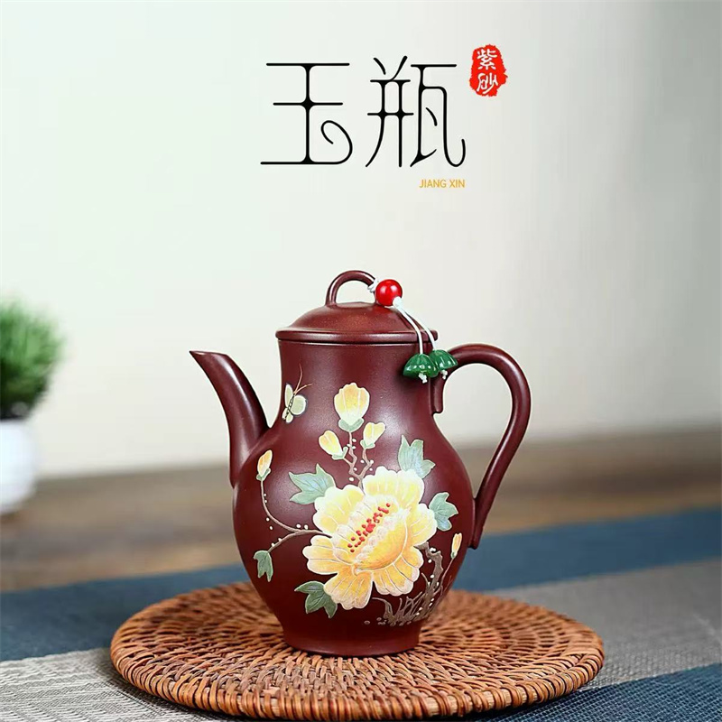 A001【资产处置】1把宜兴紫砂壶手工制作原矿紫泥玉瓶壶(容量220毫升）包邮的来源图片