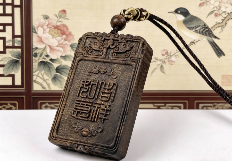 棋楠沉香牌子［吉祥如意］规格：4x6x1Cm的来源图片