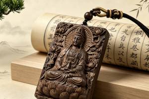 白棋楠挂件［观音］规格：4 x6 x1cm，的来源图片