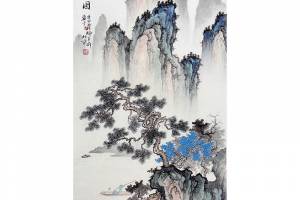 师百卉 附合影 亲笔授权 著名海军国礼画家 【江山揽胜图】的来源图片