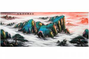 附合影 四川峨眉画院副院长 张大千再传弟子 施云翔【泰岳云开尽朝晖】的来源图片