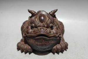 【茶宠 品名：招财三足金蟾】泥料：原矿老紫泥 尺寸：12/9cm..的来源图片