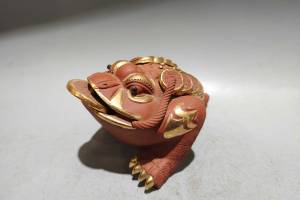 【茶宠 品名：描金三足金蟾】泥料：原矿红泥 尺寸：8/5cm..的来源图片