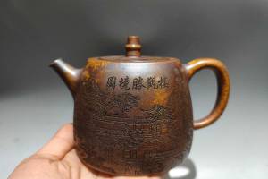 【井栏壶】泥料：原矿龙骨金砂 尺寸：15/10cm..容量：320cc的来源图片