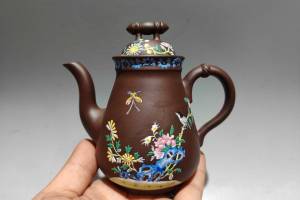 小品点彩酒壶 泥料：原矿老紫泥容量：180cc的来源图片