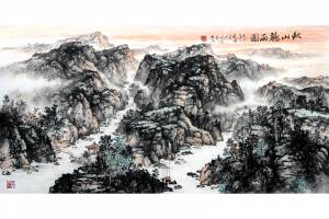 附合影 中美协理事 北京美协副主席 程振国【秋山听雨图】的来源图片