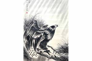 附合影 天津美院副院长 孙其峰【松鹰图】的来源图片