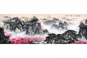 亲笔授权 著名海军国礼画家 师百卉【古寨春晖】的来源图片