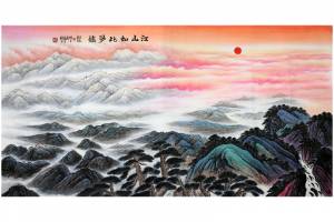 一物三证（鉴定证书） 著名海军国礼画家 师百卉【江山如此多娇】的来源图片