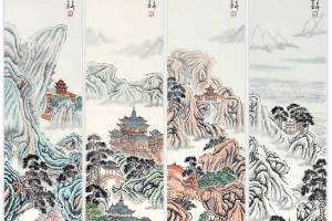 一物三证（合影 授权 鉴定证书） 著名海军国礼画家 师百卉【春夏秋冬】的来源图片