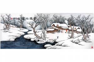 一物三证（合影 授权 鉴定证书） 著名海军国礼画家 师百卉【雪原人家】的来源图片