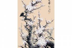 一物三证（合影 授权 鉴定证书） 著名海军国礼画家 师百卉【铁骨寒香】的来源图片