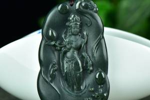 附鉴定证书 和田玉青玉《观音》的来源图片